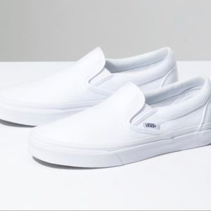 White Slip On Vans